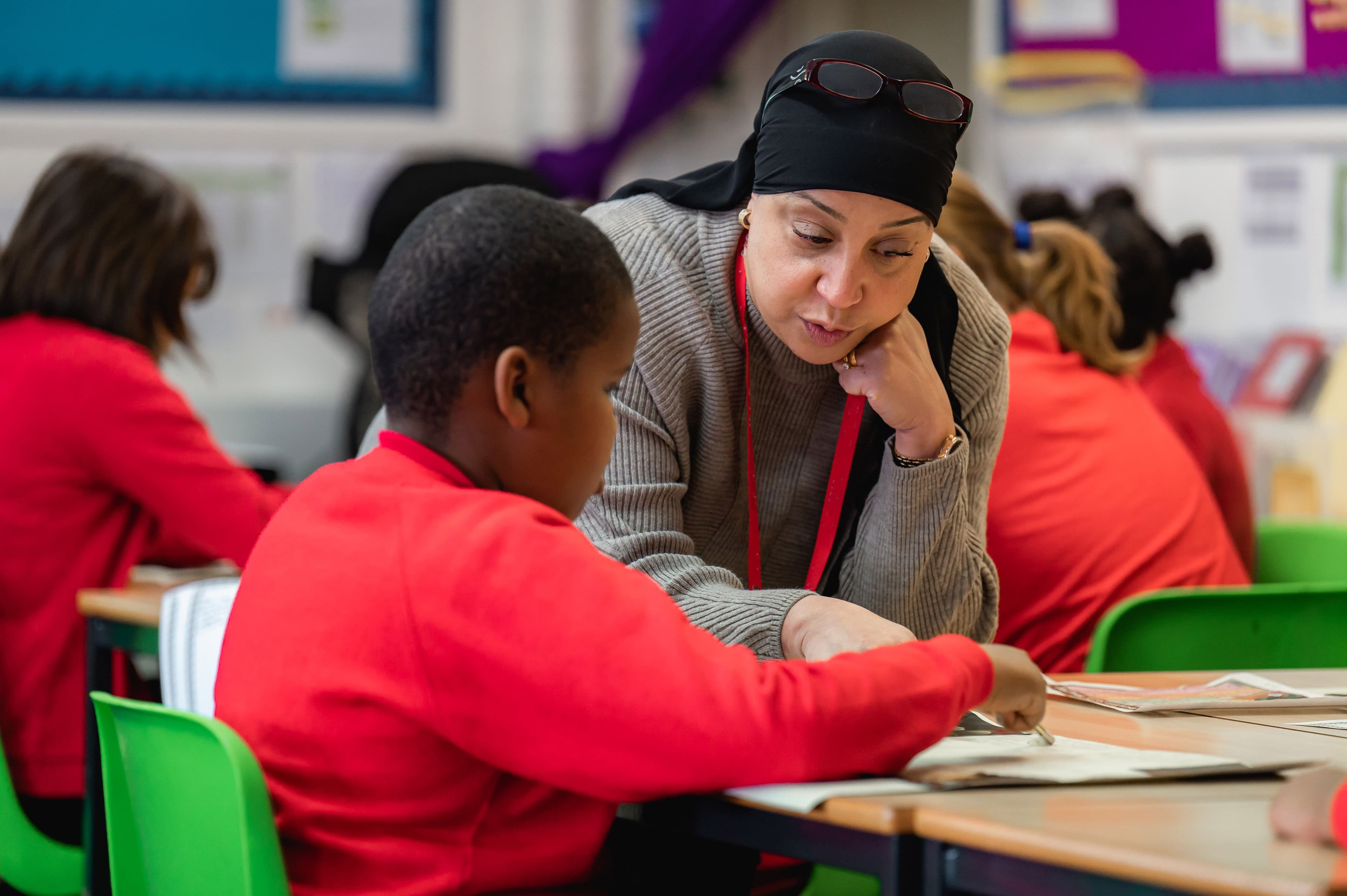 Support Staff Member with Pupil